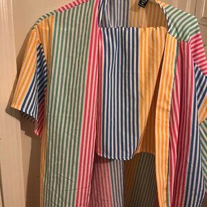 Colorful Striped Short set